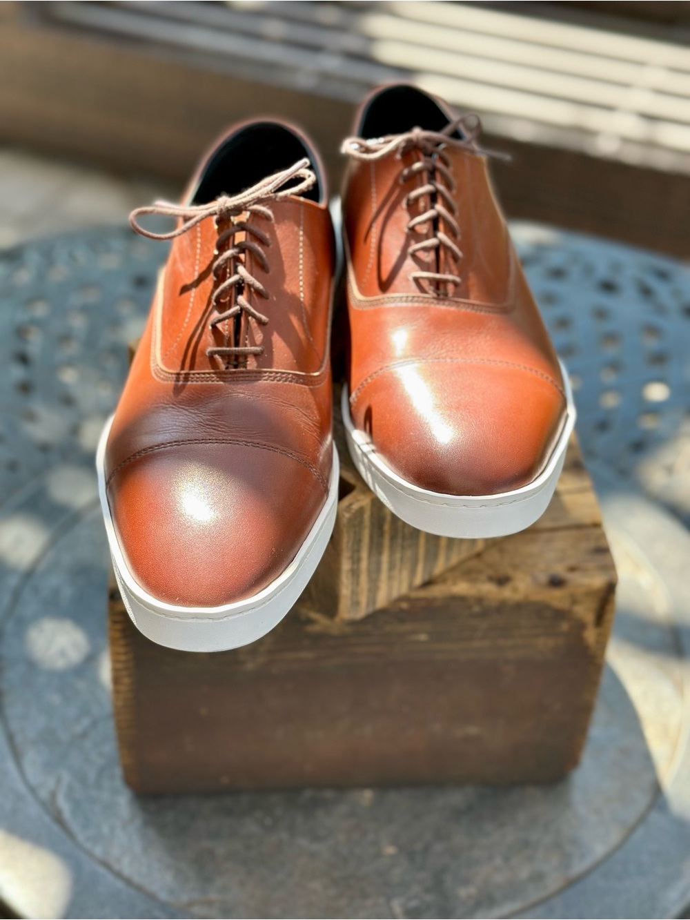 Allen Edmonds Park Avenue Brown Leather Cap Toe Shoes Mens 11 5 D